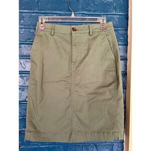 J.Crew‎ Womens Olive Green A-Line Skirt Straight